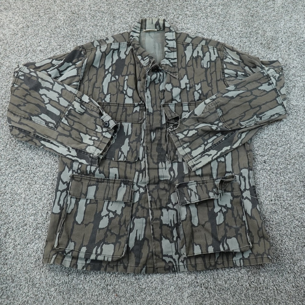 VTG Trebark Jacket Mens M Camo Canvas Battle Fatigue Field Hunting Coat Hike USA